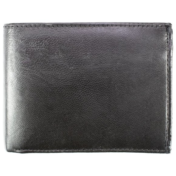 Leather Mens Wallet in Lambskin Leather, Black, Bifold Wallet - Picture 12 of 14